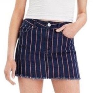 American Eagle high rise mini Striped Denim Skirt